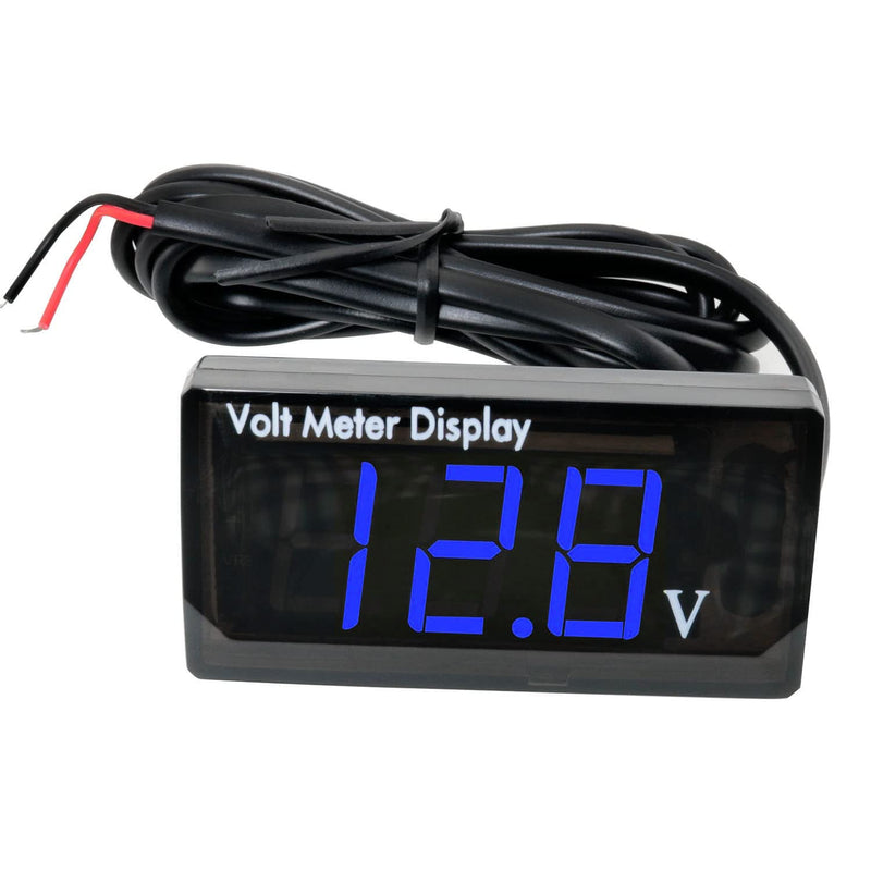 [Australia - AusPower] - MEETOOT LED Digital Display Voltmeter Blue DC 12V Waterproof LED Digital Display Voltmeter for Car Battery Voltage Monitor 