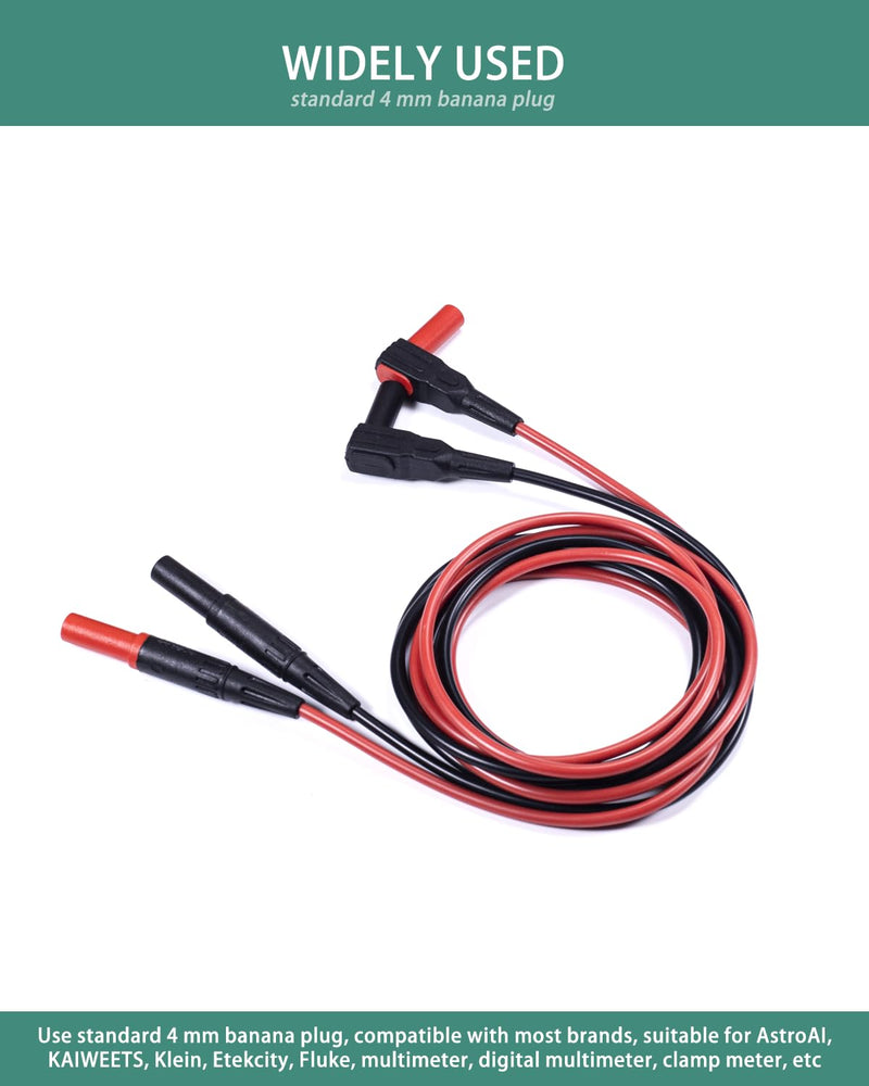 [Australia - AusPower] - Silicone Test Lead Set Multimeter Insulated Test Leads Extension CAT III, CAT IV, 10A 