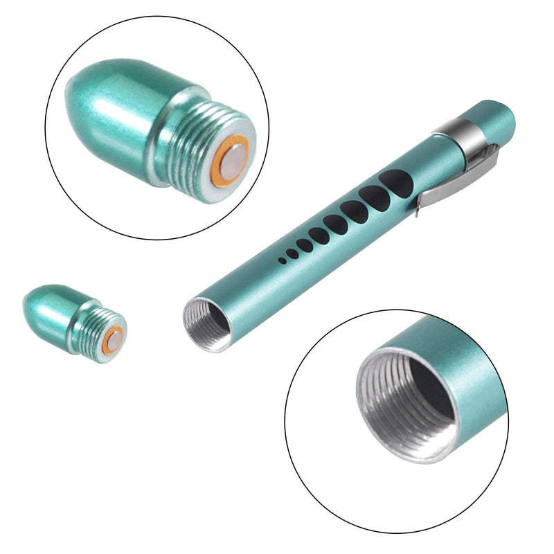 [Australia - AusPower] - Pen Light,Nurse Medical Reusable LED Penlight White Light with Pupil Gauge and Ruler (Teal) Teal 