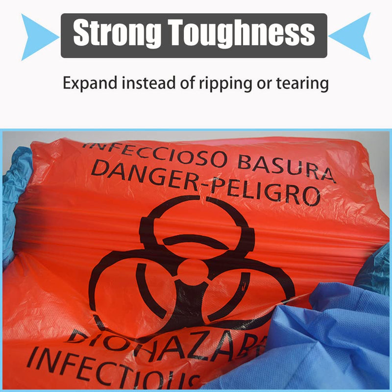 [Australia - AusPower] - Red Biohazard Waste Bags,20pcs 16.5x20in/42x51cm Medical Action Infectious Waste Bag With Hazard Symbol Disposable Hazardous 1 Count (Pack of 20) 