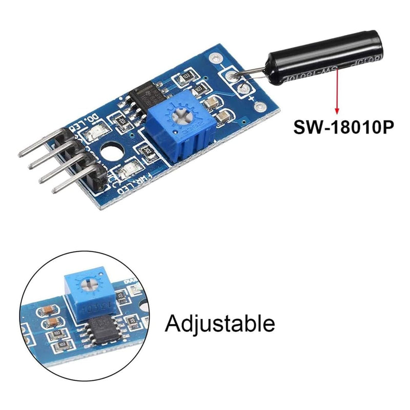 [Australia - AusPower] - 2pcs High Sensitivity Vibration Sensor Module SW-18010P for Alarm System 4PIN 