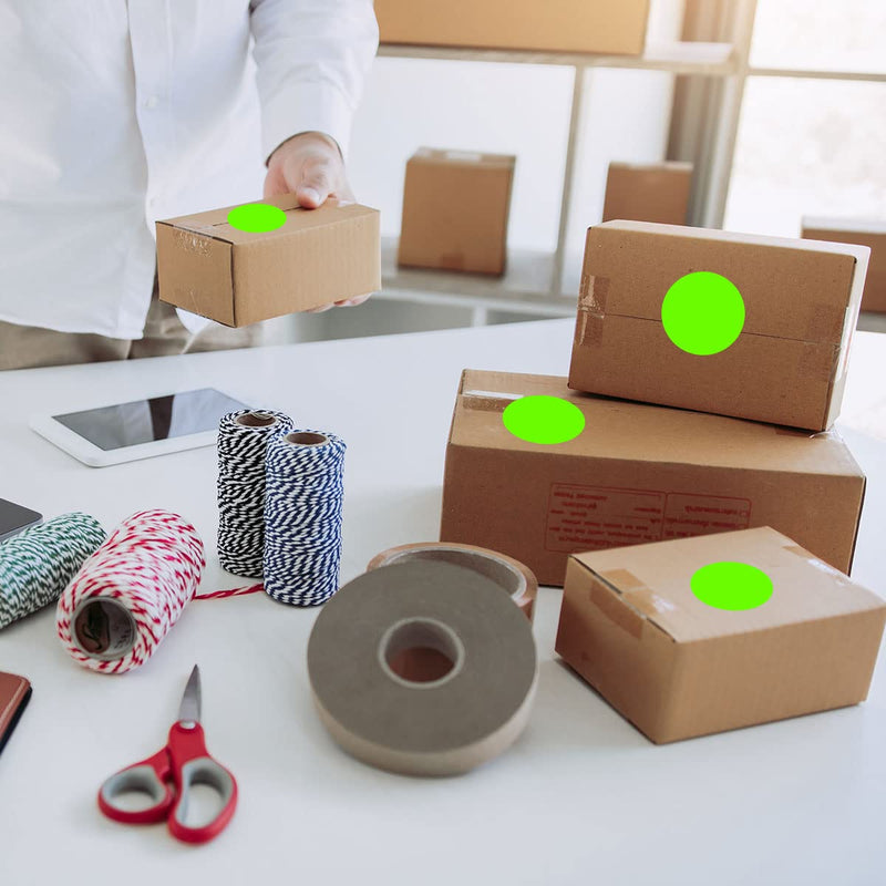 PARLAIM 2 inch Fluorescent Green Color Coding Sticker, 500PCS Round Circle Dot Labels High Visibility for Shooting Target Paster 1 Roll-500PCS