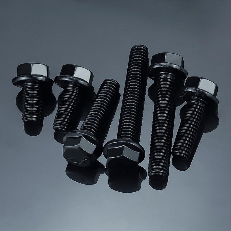[Australia - AusPower] - 3/8-16 x 3/4" Flanged Hex Bolts (10 pcs), 18-8 (304) Stainless Steel, External Hex Drive, Hexagon Head Bolts Screws with Flange Washer, Fayeploo 3/8-16 x 3/4 Black 