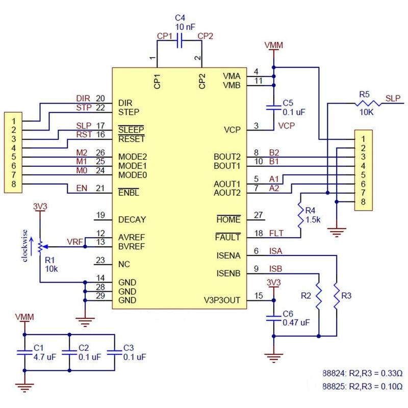 5PCS 8825 Stepper Motor Driver Module, Aideepen 8825 Module A4988 for 3D Printer Ramps 1.4 StepStick+Heat Sink 5 PCS