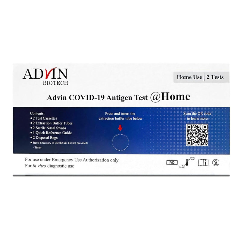 Advin Covid 19 at Home Test Kit, Rapid Results Under 10 mins, Easy to Use (6 Pack - 12 Tests)