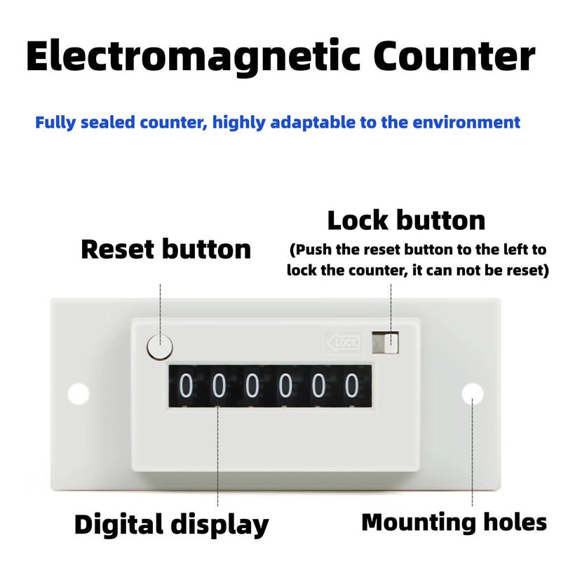 [Australia - AusPower] - DC24V Pulse Counter, CSK6-YKW 6 Digit Electromagnetic Pulse Counter (DC24V) 