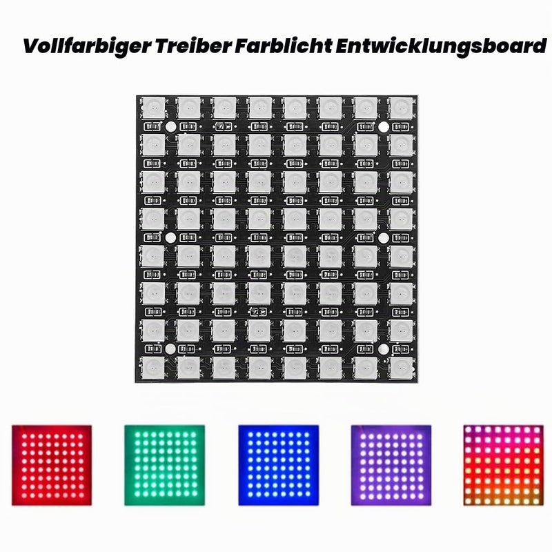 4 x 64 Bits WS2812 LED Matrix Panel - 8 x 8 5050 LED Module Built-in Full Colour Driver Colour Light Development Board Compatible with Raspberry Pi and Arduino 64 bits square-4pcs