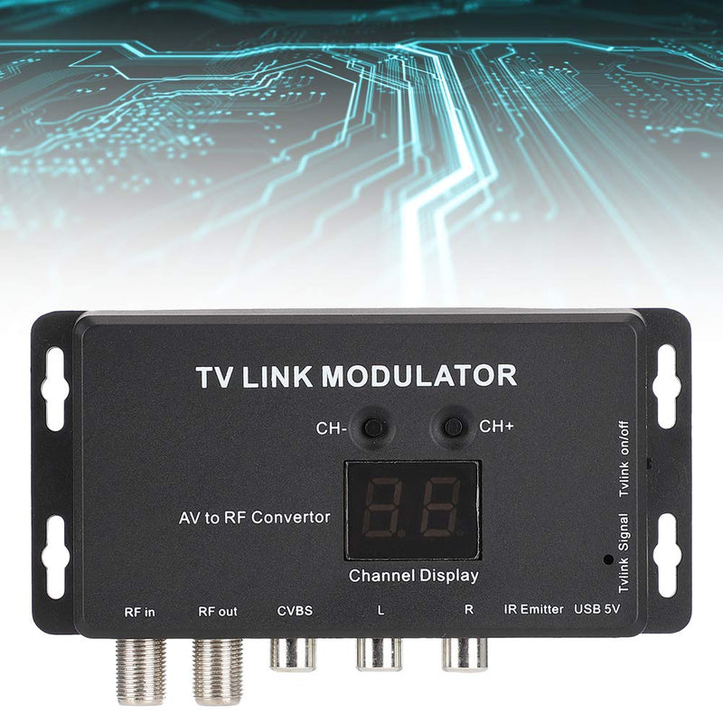 Professional TM70 UHF Modulator TV Link Modulator AV HF Converter IR Extender Adapter with USB Cable Receiving Cable for PC Laptop TV STB VHS VCR Camera DVD