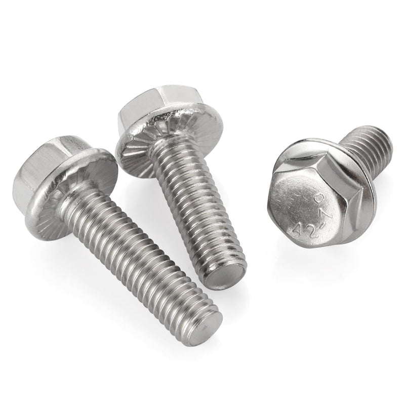 [Australia - AusPower] - 5/16-18 x 1" Flanged Hex Head Bolts Flange Hexagon Screws, Stainless steel 304, Fully Threaded, 15 PCS 5/16-18 x 1" 