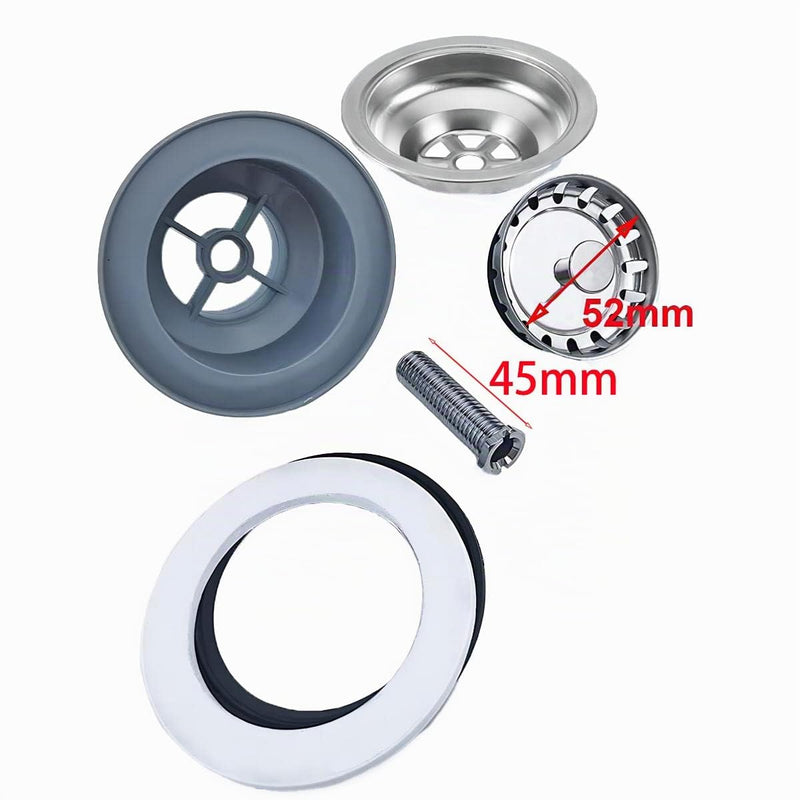 Qrity 304 Stainless Steel Kitchen Strainer Basket Valve Basket Drain Basket Drain Valve Diameter 84mm G1½ Top 84mm