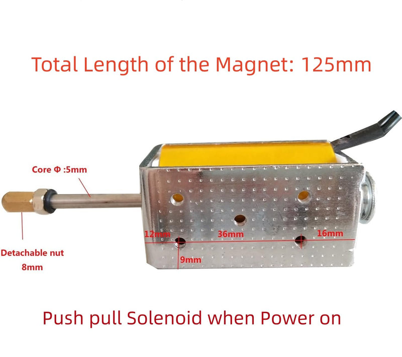 [Australia - AusPower] - Push Pull Solenoid DC 12V 35mm Long Stroke Small Electromagnetic Solenoids Electric Magnet For Automobiles, DIY (DC 12V) 