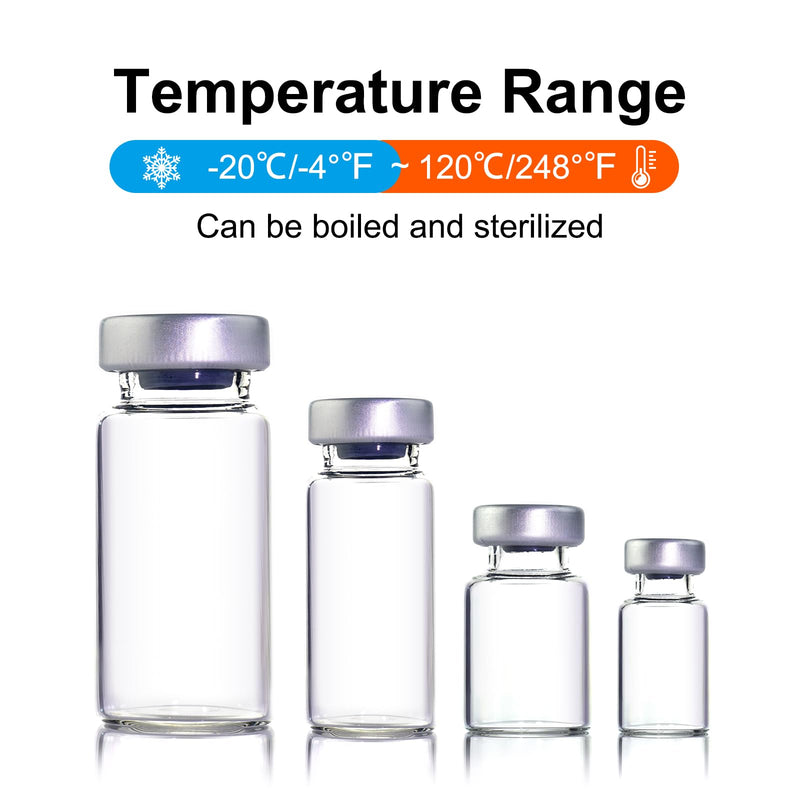 [Australia - AusPower] - 10 Pack 2ml Sealed Sample Vials, Transparent Glass Vials with Self Healing Injection Port (10, 2ML) 10 