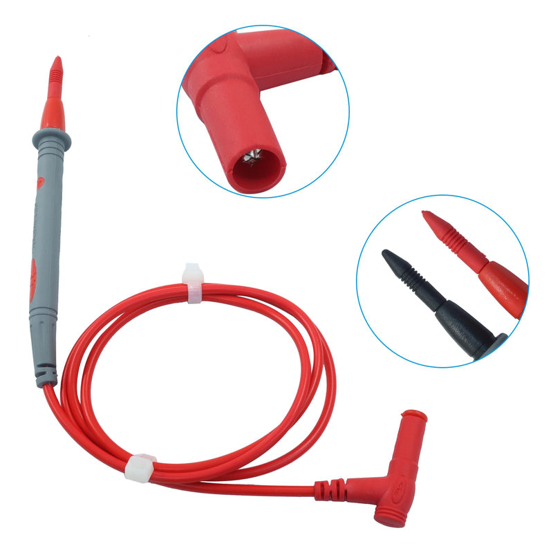 [Australia - AusPower] - 2 Pack Multimeter Test Leads Banana Plug 1000V 20A High Voltage Test Probes, Flexible Wire for Electronics, Appliances, Automotive and Industrial Testing(Red and Black) 2 