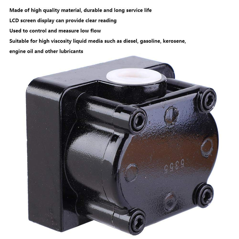 High Accuracy Flow Meter 1/2" Aluminum Alloy Measuring Oil Flowmeter LCD Display 5-Digit Reading Display Fuel Flow Meter -Control and Measure Low Flow,Valve Accessories