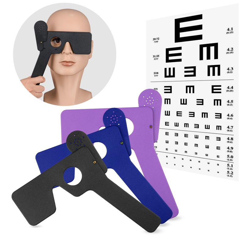 [Australia - AusPower] - Ophthalmic Eye Occluder with 14 Holes for Ophthalmologists, Orthoptists and Optometrists to Eye Exam Negro 
