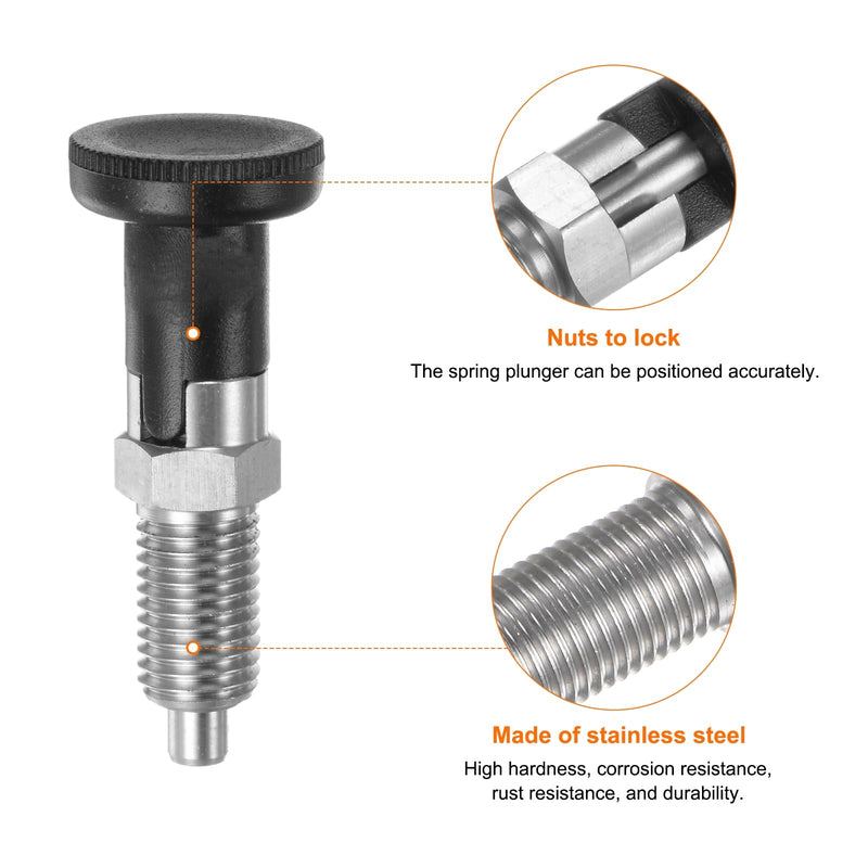 [Australia - AusPower] - Push Fit Ball Nose Spring Plunger M12x1.5 Thread Length 0.79" Pin Dia.6mm Stainless Steel Self-Locking Plunger Retractable Index Plunger for Industrial Equipment 