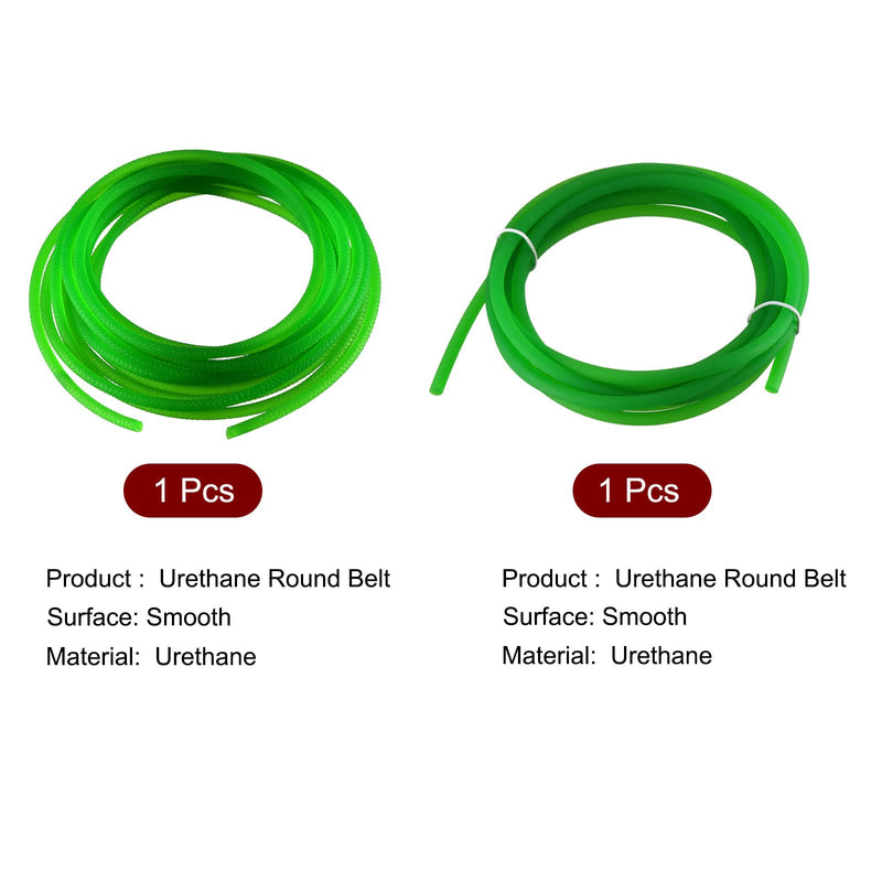 [Australia - AusPower] - uxcell 10ft 4mm 5mm PU Transmission Round Belt High-Performance Urethane Belting Green for Conveyor Bonding Machine Dryer 2pcs 
