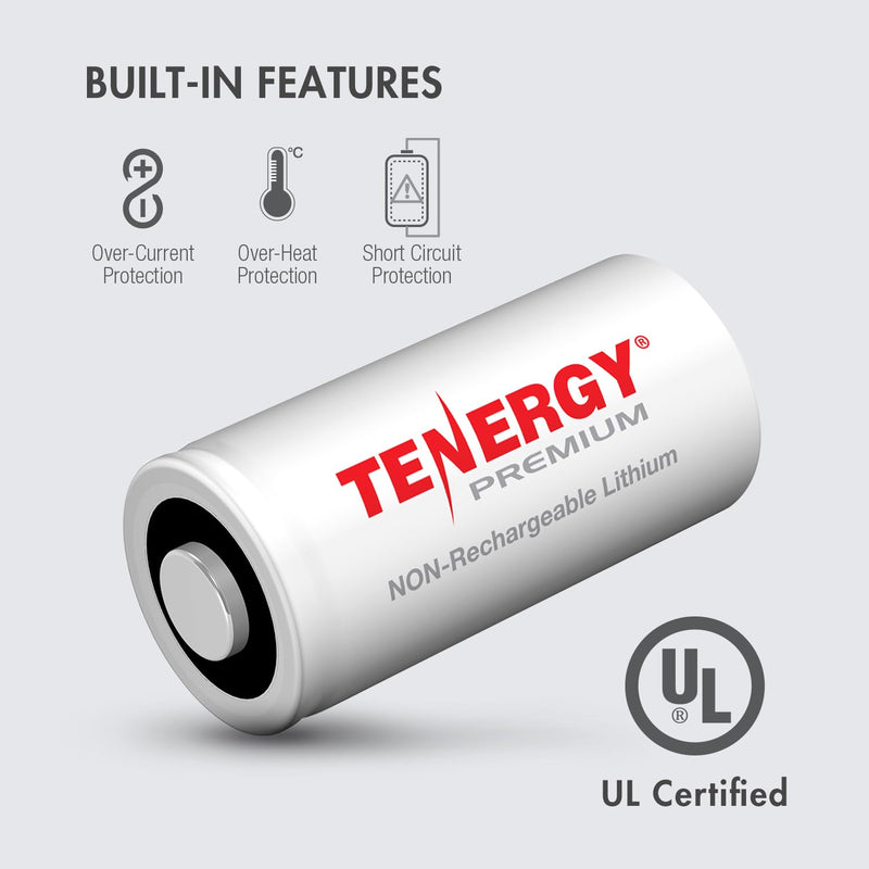 [Australia - AusPower] - Tenergy Premium 16 Pack NonRechargeable CR123A 3V Lithium Battery, 1600mAh Primary Battery for Arlo Cameras, Photo Lithium Batteries, Security Cameras, Smart Sensors, and More 