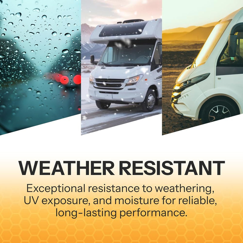 TRIM-LOK Drip Rail, 1/2-Inch Height, 25-Foot Length, PVC Plastic Flexible Rain Guards for Car Windows, Vans, and RVs, Controls Water Runoff, Black Finish, Easy to Install with 3M Acrylic Foam Tape 25 feet