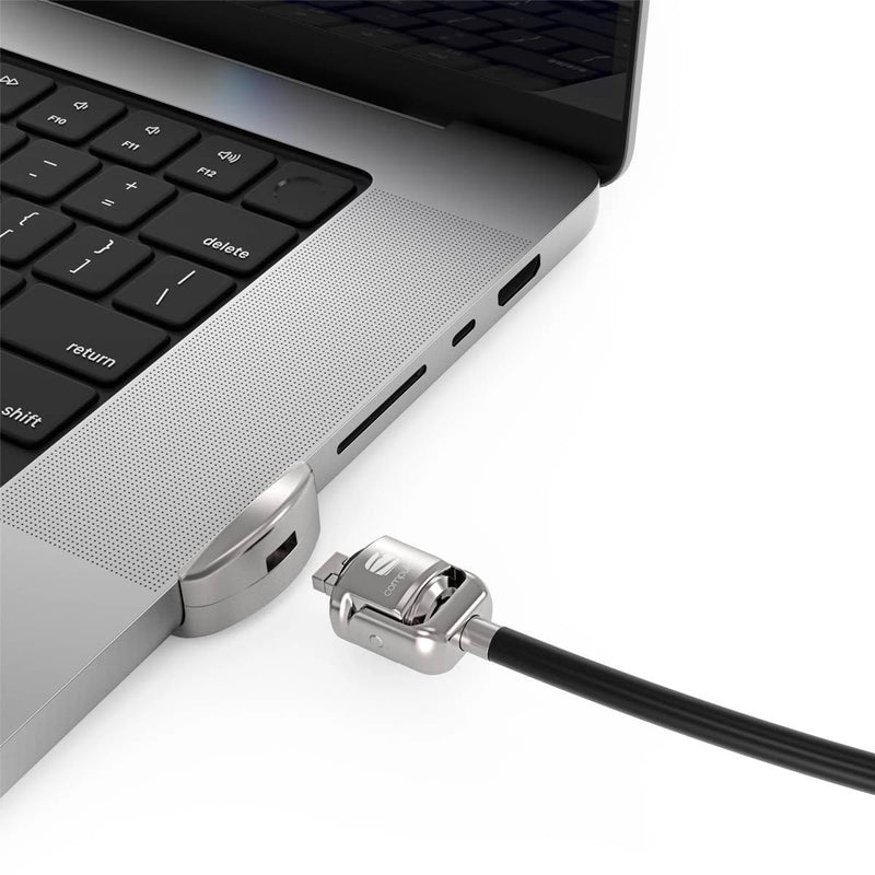 [Australia - AusPower] - Compulocks Ledge Lock Adapter for MacBook Pro 14" M1, M2 & M3 with Keyed Cable Lock Silver 