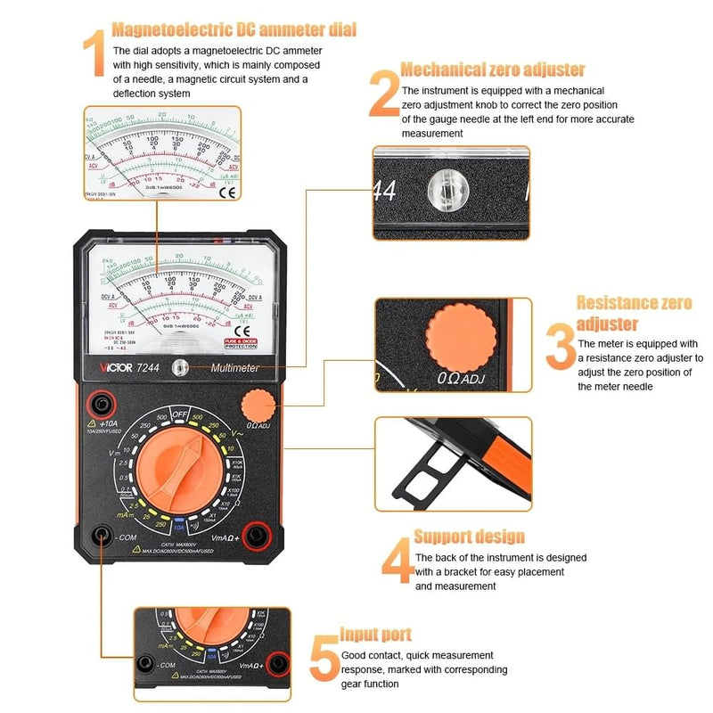 [Australia - AusPower] - 3010 Analog Multimetro Pointer Multimeter Universal High Precision Multi Mechanical Multimeter 1000v Electrician Tools 