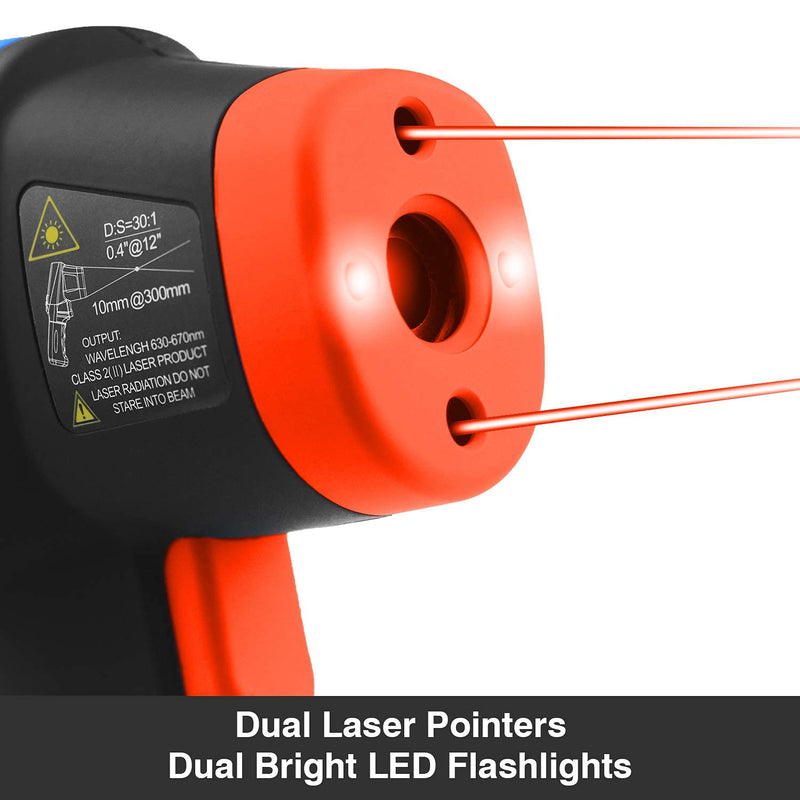 [Australia - AusPower] - BTMETER BT-1500 Pyrometer 30:1 Industrial Laser Thermometer Gun, -58? to 2732? Non Contact High Temp Infrared Thermometer Digital IR Temperature Gauge Orange(NOT for Human Temp Test) BT-1500 Orange 
