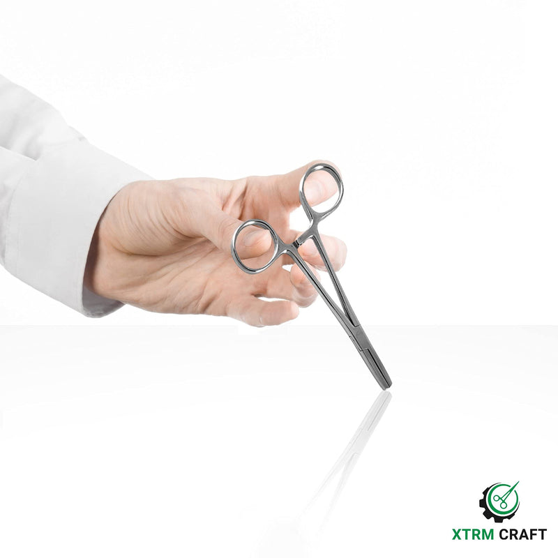 [Australia - AusPower] - Smooth Hemostat Stainless Steel - Multipurpose Locking Tweezer Clamps - Ideal Hemostats for Nurses, Fishing Forceps, Crafts and Hobby, Straight 7" 7" 