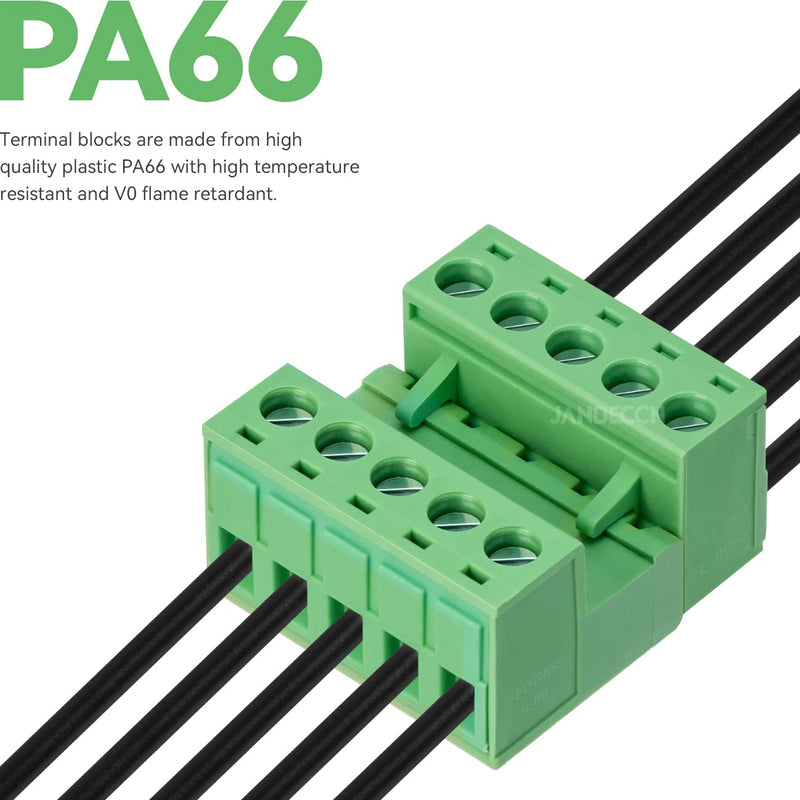 [Australia - AusPower] - 10Pcs 5 Pin 5.08mm Pitch DIY PCB Mount Screw Terminal Block Connector with 10Pcs 5 Pin Phoenix Plug 5P 