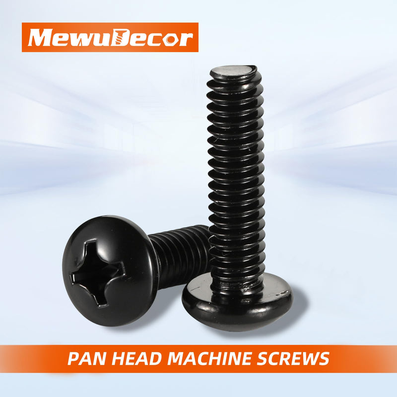 [Australia - AusPower] - 8-32 x 1/2" (1/4" to 3" Available) Pan Head Machine Screws, Full Thread, 304 Stainless Steel 18-8, Black Oxide, 100 PCS 8-32 x 1/2" 