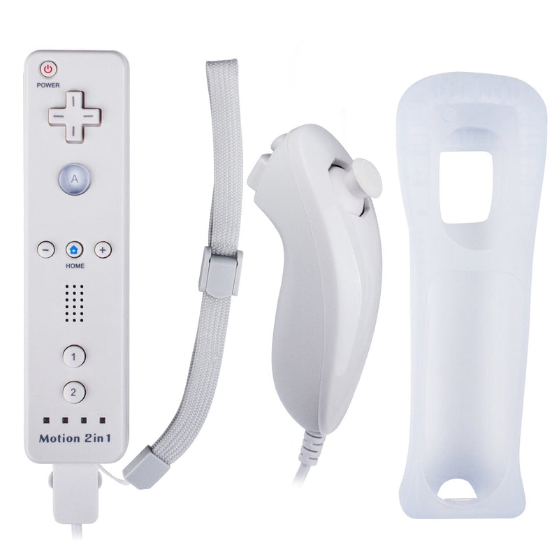 [Australia - AusPower] - Wii Remote with Wii Motion Plus Inside | Shock Wii Nunchuk Controller | Compatible Nintendo Wii, Wii U White, 1 pack 