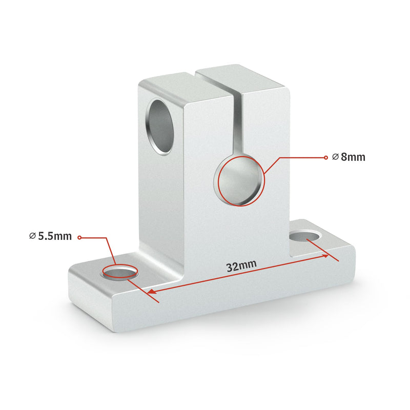 [Australia - AusPower] - 4PCS SK8 Aluminum Linear Rod Rail Shaft Support Guide Motion for 8mm/0.31" Diameter Shaft SK8 Linear rail shaft support Diameter 8mm 