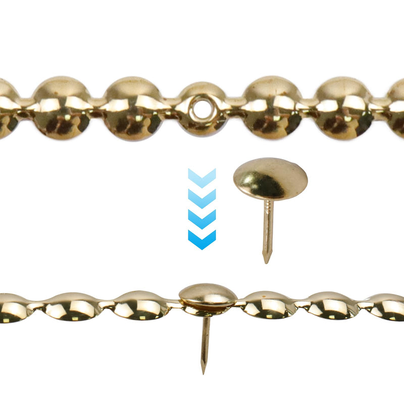 [Australia - AusPower] - Antrader Upholstery Tacks Strips 10Pcs 1Meters Decorative Nail Strips Trim for Sofa Headboard Chair Furniture Decorative Nail with Single Tacks (11mm Gold) 