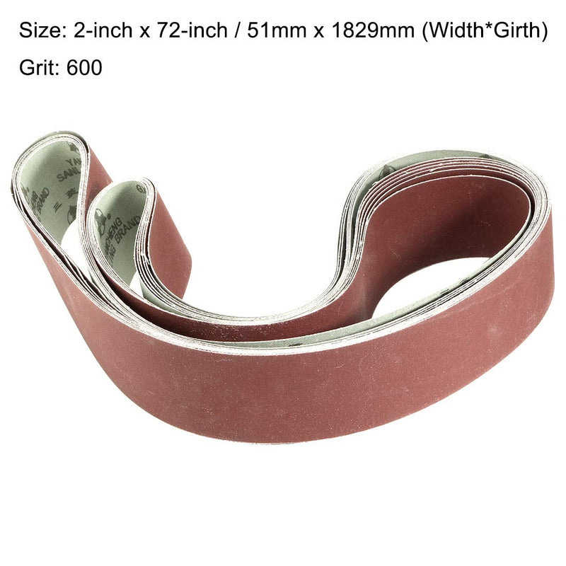 [Australia - AusPower] - uxcell 2-Inch x 72-Inch Aluminum Oxide Sanding Belt 600 Grits Sandpaper Flush Joint for Belt Sander 6pcs 