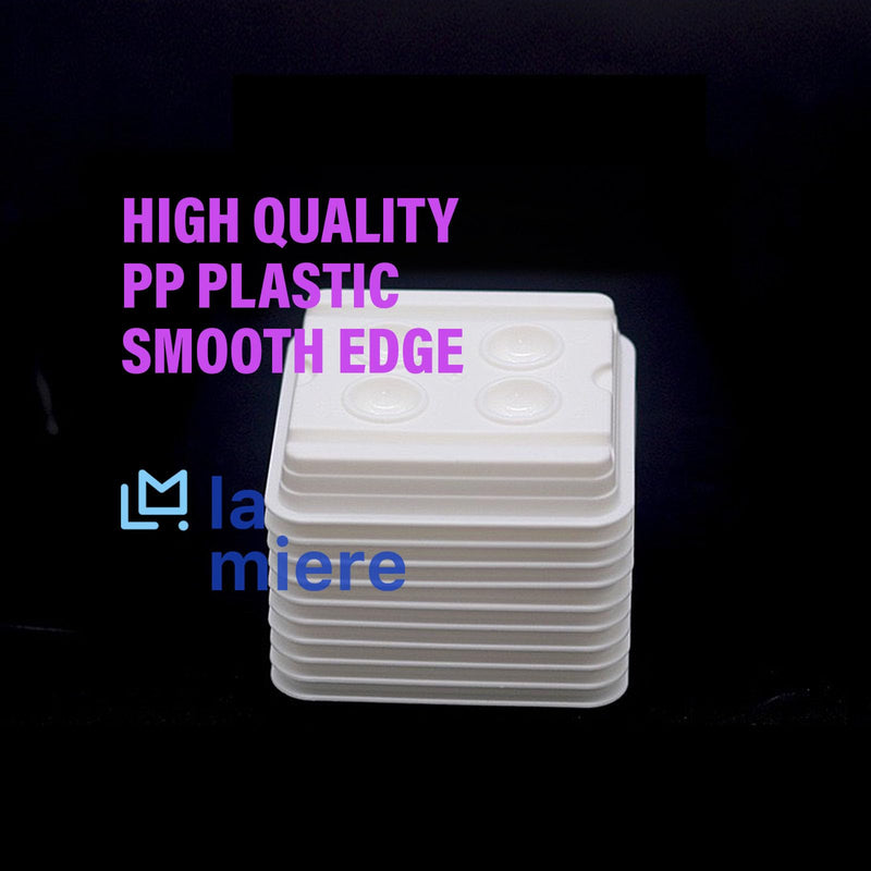 [Australia - AusPower] - 100 PCS Dental Disposable 4 Hole Mixing Wells, PMU Practice Kit, PMU Ink Tray, Microblading & PMU Pigments, Pigment Cups, Microblading Supplies (White, 100) 100P, White 