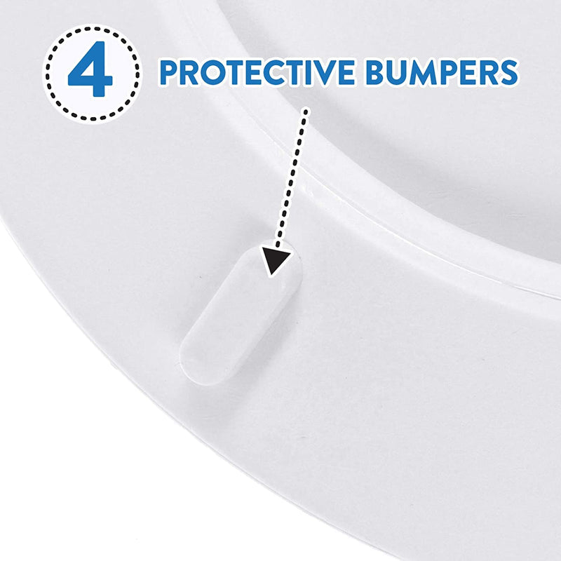 J&V Textiles Soft Round Toilet Seat With Easy Clean & Change Hinge, Padded (White)* White