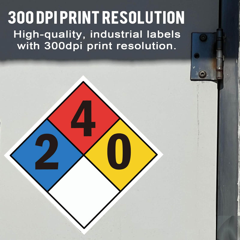 NFPA 704 2-4-0-0 Hazard Diamond Label Decal, 12 Inch Vinyl Sticker for Hazmat Storage and Emergency Response, 2 Pack