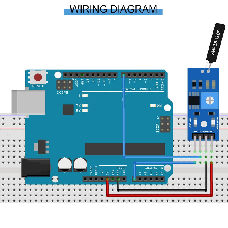 10pcs High Sensitive Vibration Switch Sensor Module SW-18010P Alarm Sensor Module Vibration Module with DuPont Cable for Arduino