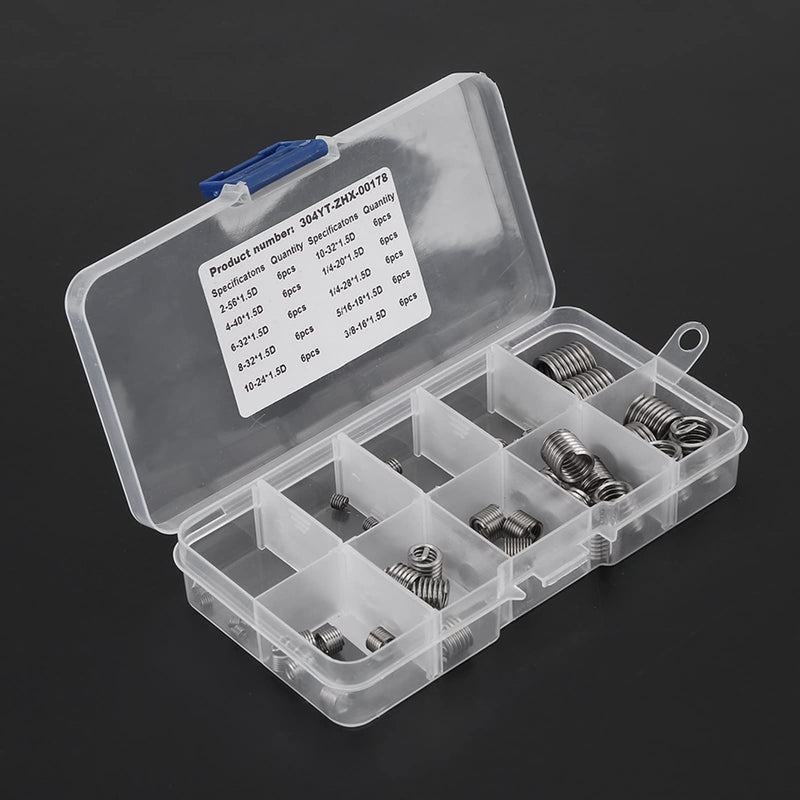 [Australia - AusPower] - 60PCS Wire Insert Thread Repair Kit, 304 Stainless Steel Wire Screw Sleeve Thread Repair Inserts Assortment Kit 