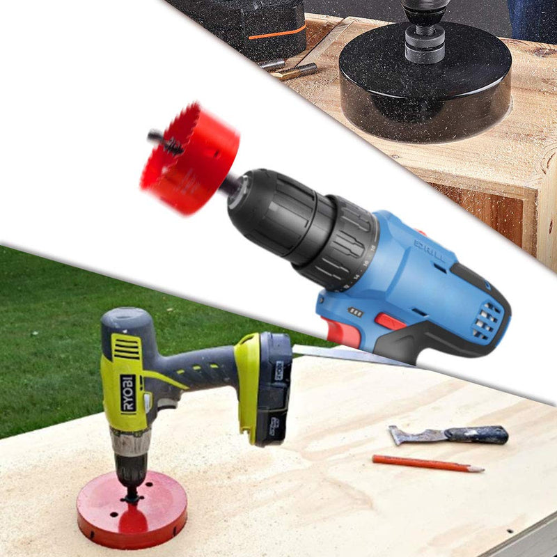 [Australia - AusPower] - 75mm/2.95 inch Hole Saw Bi-Metal Saw Drilling Tool with Twist Drill Bit & L Hex Wrench for Cornhole Boards Wood Plasterboard Plywood Plastic 75mm / 2.95" Red 