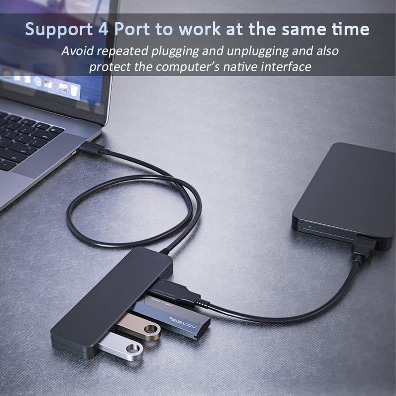 [Australia - AusPower] - USB 3.0 Hub, VIENON 4-Port USB Hub USB Splitter USB Expander for Laptop, Xbox, Flash Drive, HDD, Console, Printer, Camera,Keyborad, Mouse Expand 4 USB 