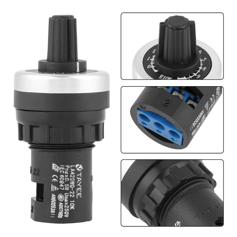 [Australia - AusPower] - Panel Mount 10K Potentiometer VSD VFD for Variable Speed Drive Invert Resistance Adjustment Rotary 