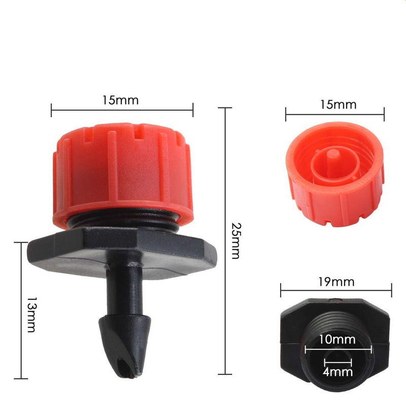 [Australia - AusPower] - 100 Pcs 360 Degree Adjustable Irrigation Drippers Sprinklers, 1/4 Inch Emitters Drip for Watering System Drip Irrigation System Gardens Lawn 