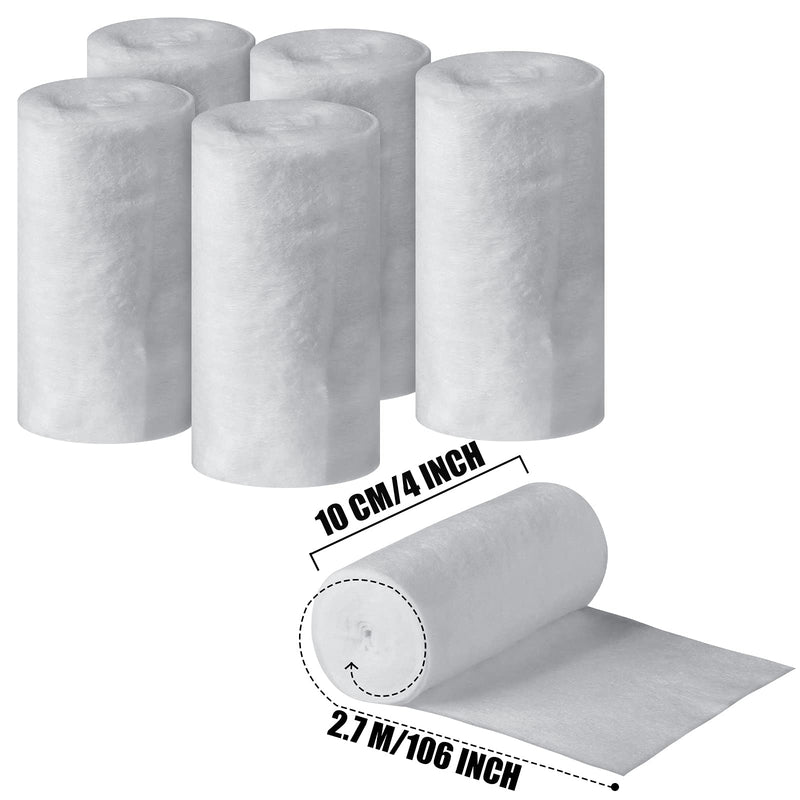 [Australia - AusPower] - Nuanchu 6 Rolls Cast Padding Soft Individual Pack Padding Use with Plaster Cloth Gauze Bandage for Halloween Wrap Bandage Art Projects, Body Casts, Mask Making, Hobby Craft (4 Inch X 8.8 ft) 4 Inch x 8.8 ft 