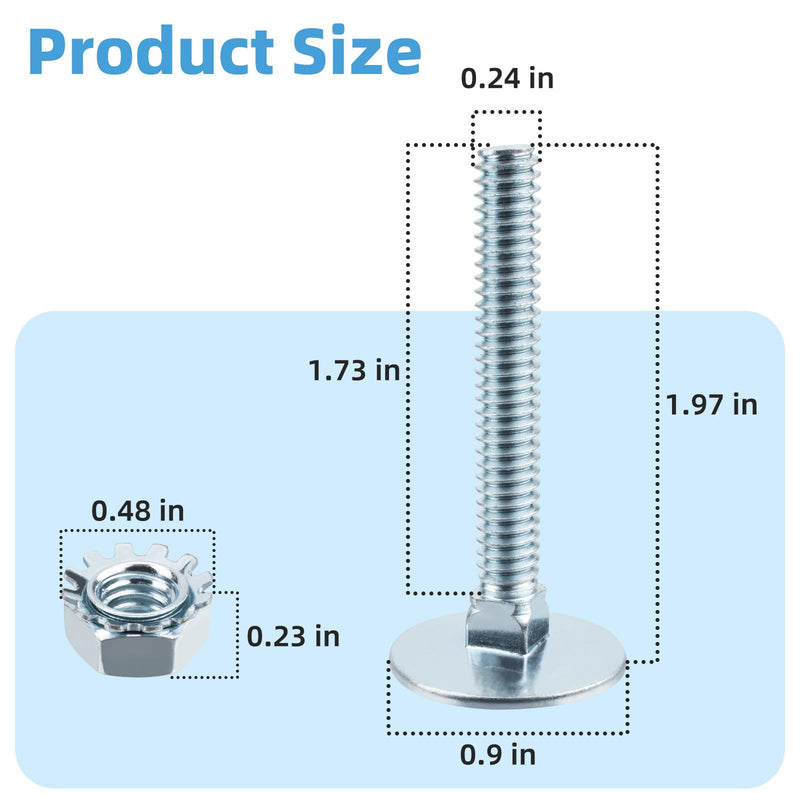 [Australia - AusPower] - 2" Elevator Bolt & Nut Kit (10 Pcs) Compatible with Todco and Whiting Door, for Truck Rolling Doors, High-Speed Rolling Doors, Elevating Door Components 