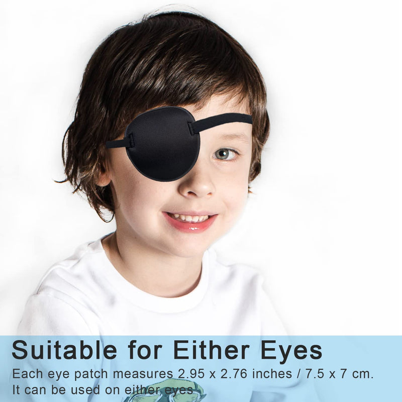 [Australia - AusPower] - 2PCS Eye Patch, Medical Eye Patches for Adults, Adjustable 3D Eye Patch, Soft Amblyopia Lazy Eye Patches for Left or Right Eyes, for Adults and Kids (Black, Blue) Black & Blue 