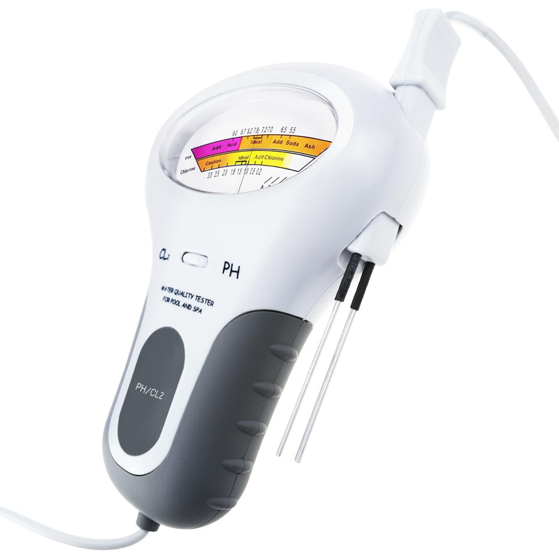 [Australia - AusPower] - Dual-Function Water Tester: pH & Chlorine (CL2) Meter for Pools, Spas, Hydroponics & Drinking Water, Pools, Spas, Drinking Water Analysis Monitor PH Chlorine Tester Kit 