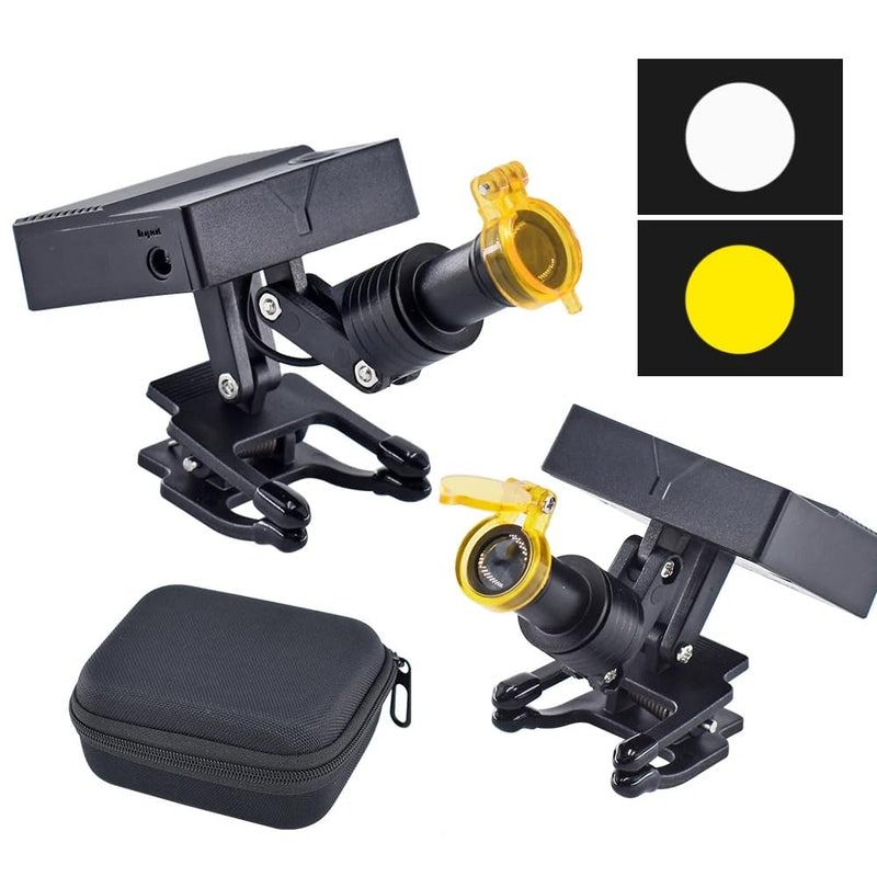 [Australia - AusPower] - Lightweight Dental Headlight Portable Medical Spotlight with Optical Filter for Binocular Loupes Lab Magnifier Eyeglass Frame 5W Wireless 