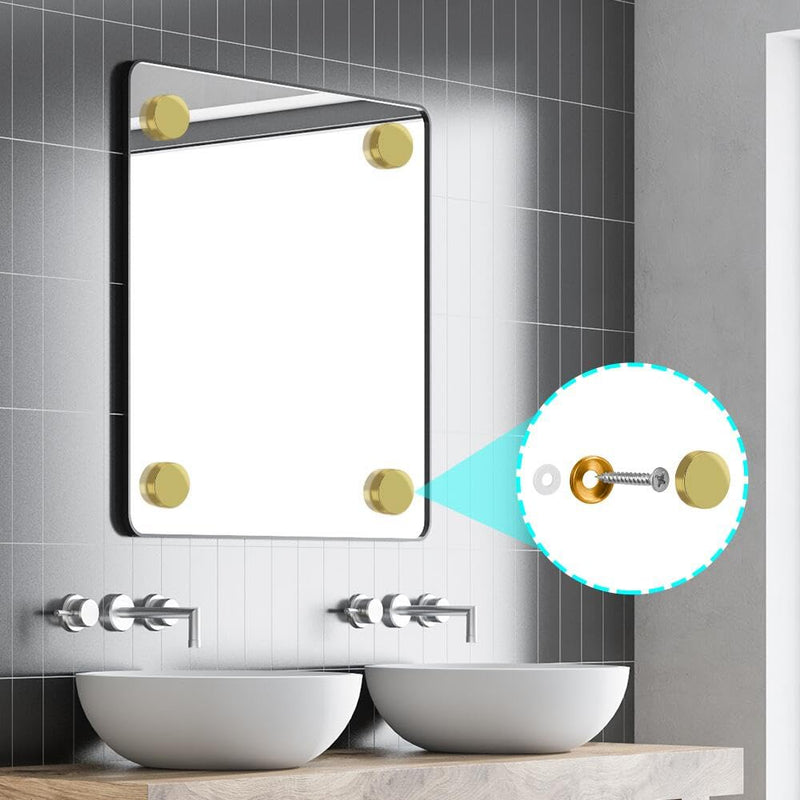 [Australia - AusPower] - Mirror Screws with Decorative Caps Solid Brass Screw Cap Nails Gold Mirror Screws Fasteners (25MM 4Pack) Bright Gold 25MM 4Pack 