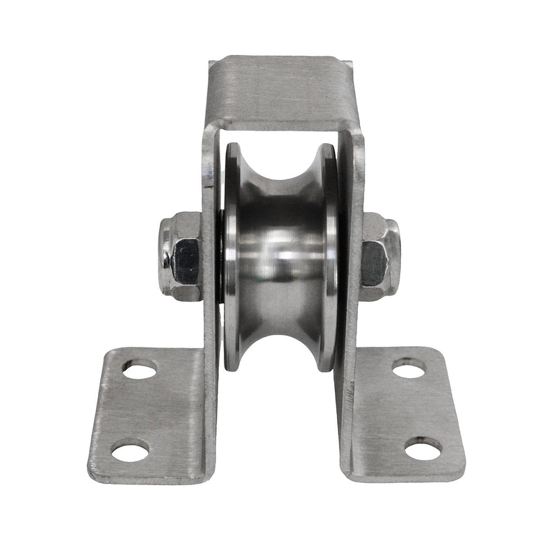 [Australia - AusPower] - heyous Silver 304 Stainless Steel Removable U Bearing Fixed Pulley Wire Rope Pulley Tube Lifting Wheel Ropeway Slide Heavy Duty Traction Wheel Slot Width 16mm 