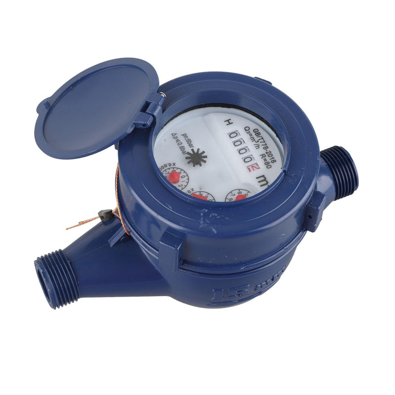 [Australia - AusPower] - Plastic Water Meter, DN15 Wet Cold Water Flow Measurement Tool, Garden Irrigation Monitoring Device with Clear Reading Interface, Single Pipe Wide Range Meter 